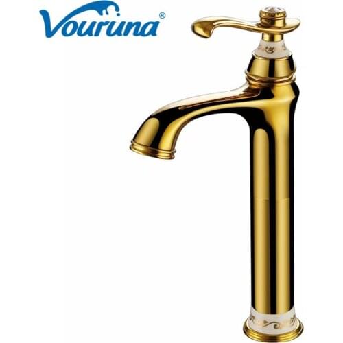 2018 Wholesale Unique Single Lever High Boby Lavatory Mixer Tap Vessel Sink Faucet Golden/ORB/White/Chrome