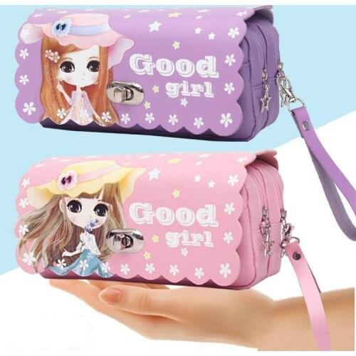 2021 New Kawaii Pencil Case Large Capacity Cartoon Princess Pencil Pouch School Stationary Good Quality Pencil Case for Girls