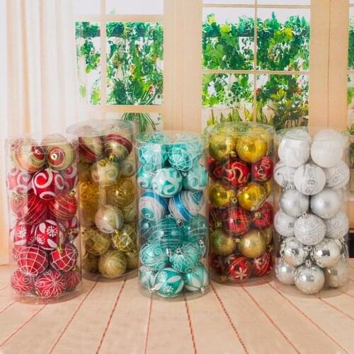 24Pcs 6cm Shatterproof Christmas Ball Ornament Xmas Tree Hanging Showcase Party Festival Decor