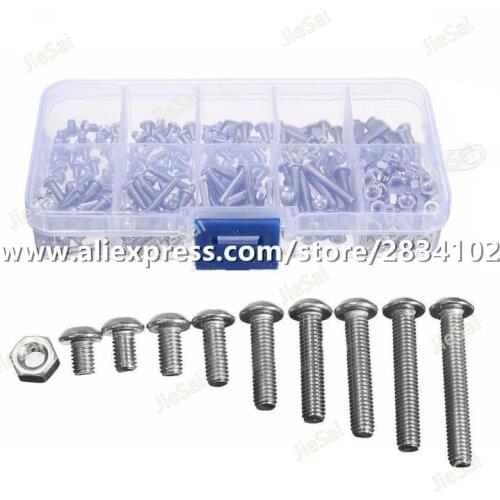 340pcs stainless steel hex flange head screws Hexagon socket-head cap screws and nut