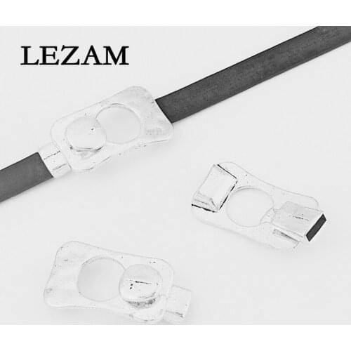 5sets Antique Hammered Craft Hooks Clasps For 10x2mm Flat Leather Cord Bracelet Connector Jewelry Material