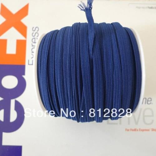 50 Meters 1/4'' 6mm #7 Navy Colored Skinny Elastic Band