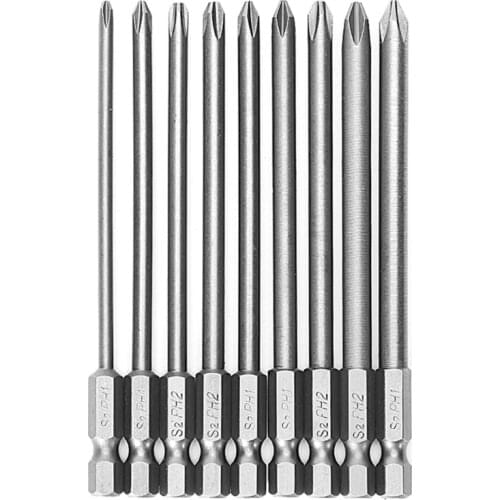 9pcs 100mm Magnetic Drill Screwdriver Set Bits S2 Steel Cross Head Group Screw Driver Screwdrivers Kit Hand Tools