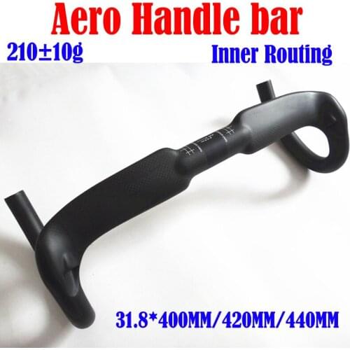 Aero Carbon Fiber Bicycle Handlebar Reduce Resistance Bent Bar Strengthen Bike Parts 400/420/440mm Inner Routing Ud Matte/glossy