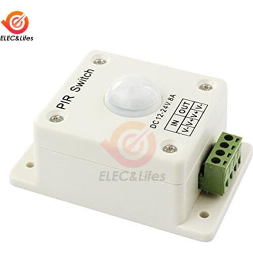 DC 12V~24V 8A Automatic LED PIR Human Body Motion Sensor Switch IR Infrared Detector Light Switch Module