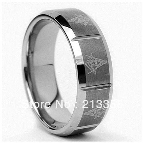 FREE SHIPPING!USA WHOLESALES CHEAP PRICE BRAZIL RUSSIA CANADA UK HOT SELLING 8MM MATTE BEVELED MASON BRIDALTUNGSTEN WEDDING RING