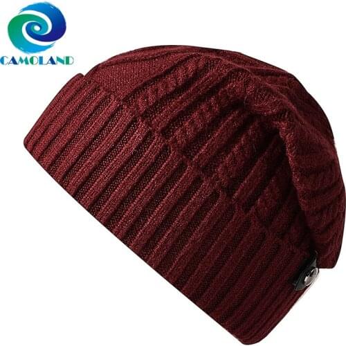 CAMOLAND New Fashion Knitted Hat Women Solid Color Beanies For Men Skullcap Winter Warm Bonnet Cap Outdoor Sports Beanies Hat