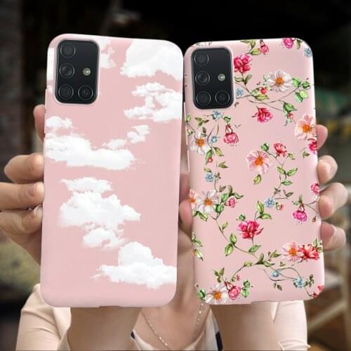 Phone Case For Samsung Galaxy A51 4G Soft Silicone Cover Coque For Samsung A51 A 51 A515F Flower Protective Bumper Bags 6.5"