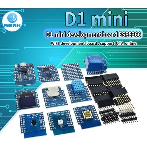 D1 Mini ESP8266 ESP-12 ESP-12F CH340G CH340 V2 USB WeMos WIFI Development Board D1 Mini NodeMCU Lua IOT Board 3.3V With Pins