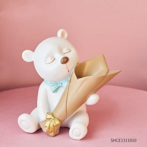 Table decoration living room office decor ikebana vase decoration vase Creative bear vase decoration in the living room