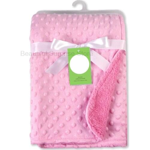 Baby Blanket & Swaddling Newborn Thermal Soft Fleece Blanket Winter Solid Bedding Set Cotton Quilt Infant Bedding Swaddle Wrap