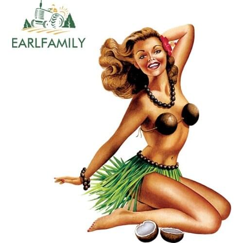 EARLFAMILY 13cm x 10.5cm for Anime Sexy Woman Car Stickers Creative Decals Trunk Skateboard Waterproof Occlusion Scratch Decor