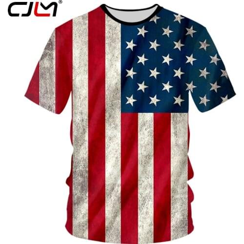 CJLM USA Flag T-shirt Men Sexy 3d Tshirt Print Striped American Flag Mens T Shirt Summer Tops Short Sleeve Tees Plus Size 7XL