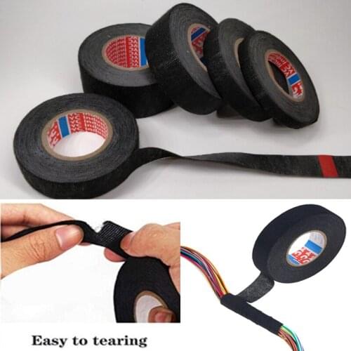 Adhesive Cloth Tape Chemical Fiber Fabric Electrical Tape Wire Loom Harness Tape Heat-resistant Length 15 Meters