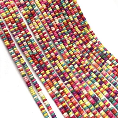 Round Natural Stone Bead Mixing Turquoises Bracelet Necklace Jewelry for DIY Jewelry Birthday Gift Size 3x6mm/3x8mm/3x10mm