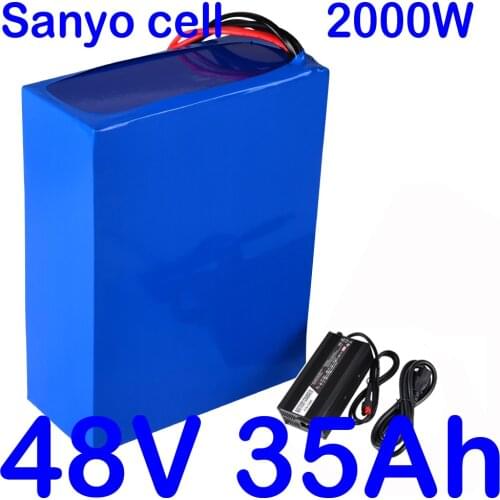 48V 1000W 2000W lithium battery 48V 35AH electric bike battery 48v 35ah lithium ion battery use sanyo cell with 54.6V 5A charger