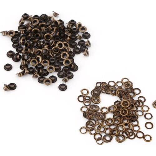 100pcs/lot Metal Eyelets Grommets 4mm for Leather Craft DIY Scrapbooking Shoes Fashion Practical Accessories Bag Grommets Decor