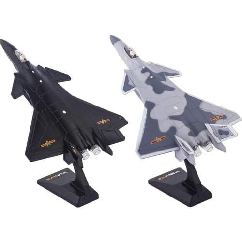 Simulation 1/100 J-20 Fighter Diecast Model & Plastic Stand Table Decor