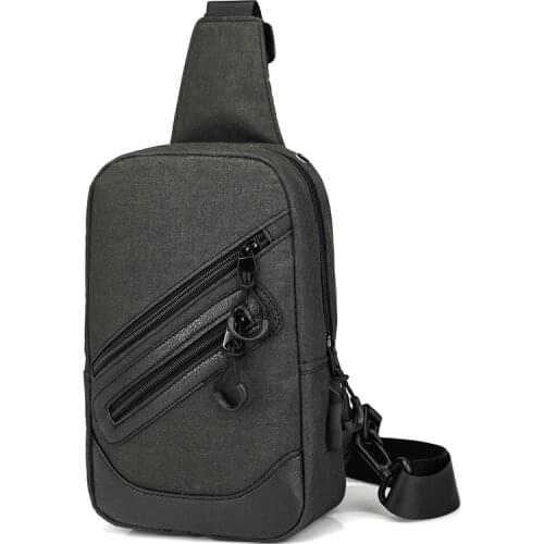Men Chest Bags Crossbody Bag Male Business Sling Bag Large Capacity Messenger Shoulder Pack with USB Charging Cross Body Pack
