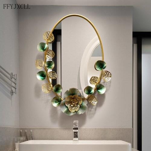 American-Style Wall Pendant Decoration Restaurant Light Luxury Wall Mirror Iron Background Wall Porch Creative Metal