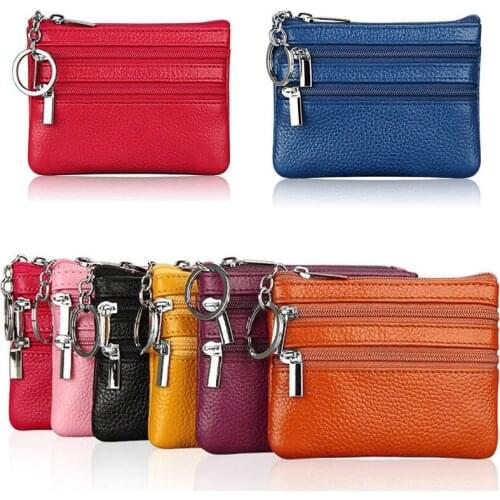 New 1Pc Women Men Leather Coin Purse Card Holder Wallet Clutch Zipper Small Change Bag