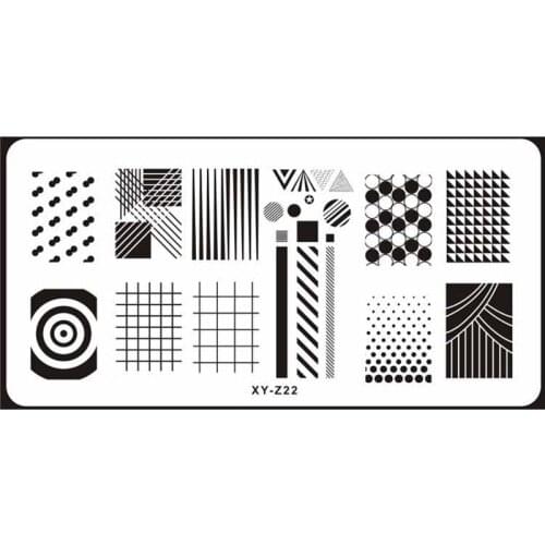 NEW Image Plate 6*12 CM Geometry Dots & Stripes Nail Art Stamp Template Image Plates For Nail Polish Stamping # XY-Z-22