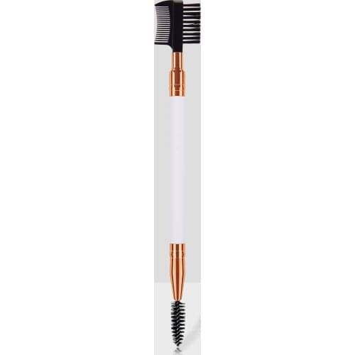 Professional Dual Sided Duo Brow Brush Eyebrow Enhancer Angled Eyebrow Brush + Comb Beauty Makeup Tool 1PCS