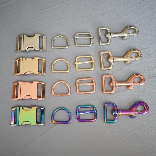 100 Sets 25mm Webbing Metal Hardware Strap Slider D Ring Release Belt Buckle For Pet Dog Collar Paracord Sewing Accessory 25-4s