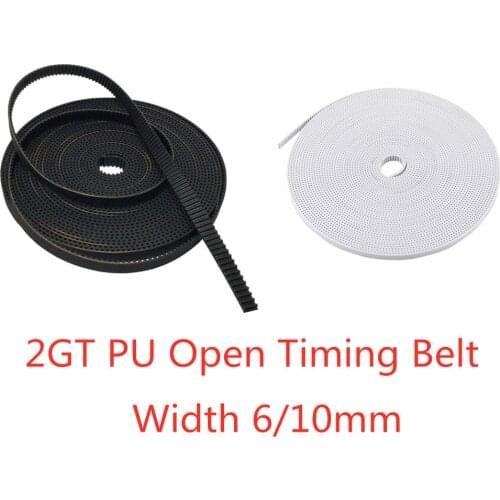 2GT Open Timing Belt Synchronous belt 2GT-6 width 6/10/mm polyurethane Steel PU GT2 Timing belt Small backlash 3D printer