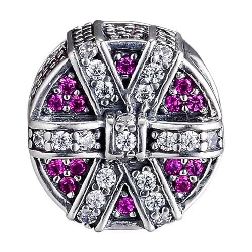 CKK 925 Sterling Silver Shimmering Gift, Red Fashion Charms Beads Fits Original Bracelets & Bangle DIY Jewelry