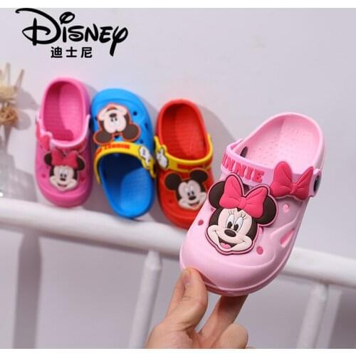 Disney mickey mouse slippers Summer new non-slip boys girls frozen princess hole shoes children cartoon boy beach sandals