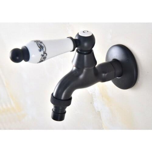 Black Oil Rubbed Brass Single Ceramic Handle Bathroom Washing Machine Faucet /Garden Water Tap / Laundry Sink Water Taps mav344