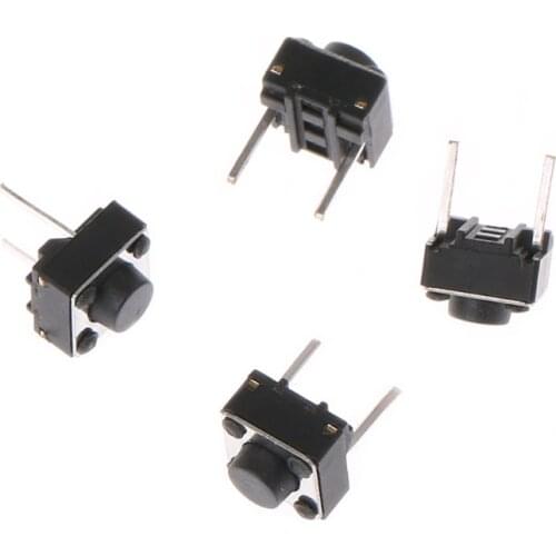 100 Pcs 6x6x5mm 2 Pin Micro Momentary Push Button Tactile Switch