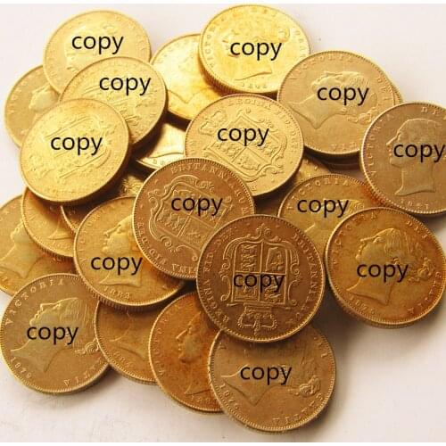UK Full set(1839-1884) 25pcs Queen Victoria Young Head Gold Coin Very Rare Half Sovereign Die Copy Coins