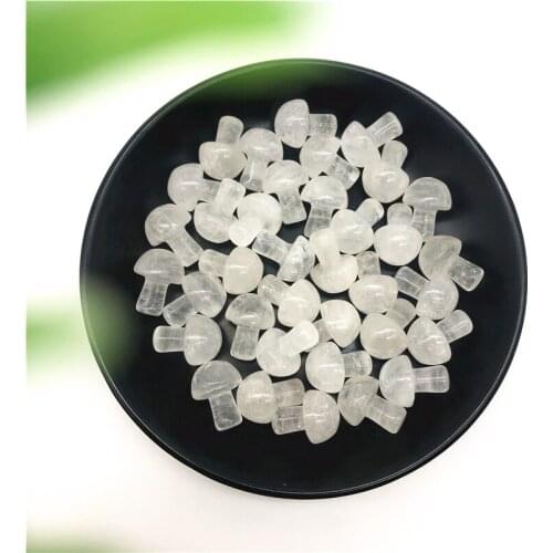 1/2Pcs Lovely Natural White Crystal Mushroom Shaped Polished Stone Decor Healing Gift Natural Stones and Minerals