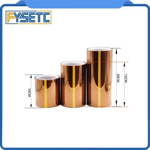100mm/150mm/200mm x 33mm 100ft High Temperature Resistant tape Heat dedicated Tape Polyimide Adhesive Tape for 3d printer