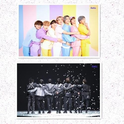 2PCS KPOP Bangtan Boys 2021 Festa Series Figure Photos Jimin JIN V SUGA Sticker Poster Wall Stickers Room Decor Fans Collection