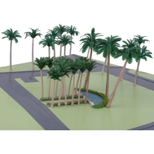 20pcs Mini Coconut Palm Trees Model Train Layout Beach Street Scenery 12CM