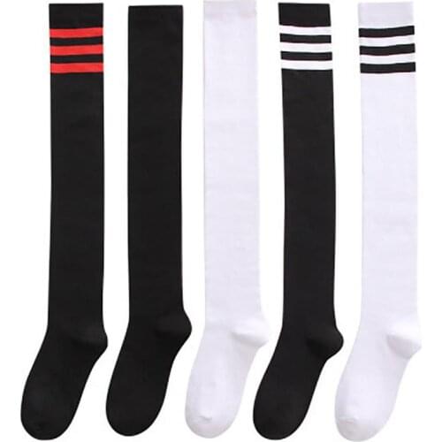 2021 Hot Womens Stockings 1pair Casual Girls Student Socks Thigh High Stockings Over Knee High Socks Long Knee Socks