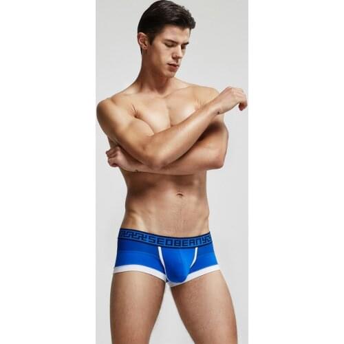 3pcs/lot SEOBEAN Brand Mens Boxers Underwear Cotton Boxers Shorts Sexy Low-rise Male Underwear Boxers Panties