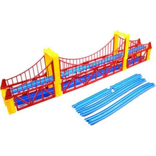 D1036 suitable for electric train scene accessories (Double Bridge +8 straight track+2 climbing track) childrens toys