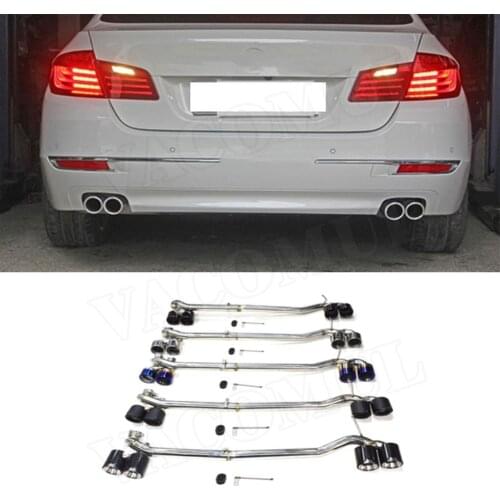 Car Rear Exhaust Tips Muffler Pipes Tips fit for BMW 5 Series F10 F18 changed to M5 bumper Car Accessories