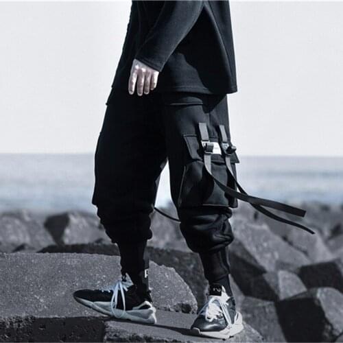 Techwear Streetwear Hip Hop Cargo Pants Men Oversize Sport Harajuku Punk Casual Multi Pockets Black Loose Joggers Harem Trousers