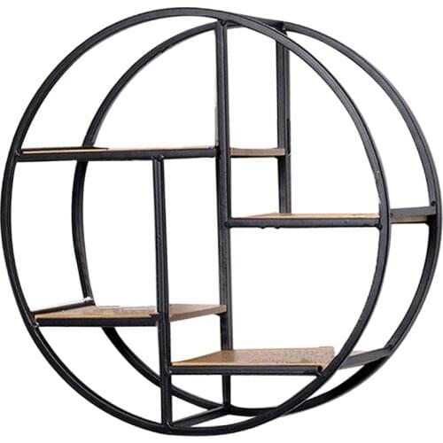 Black Iron Metal Wall Mounted Shelf Display Chic Floating Storage Unit Rack Display Stand Art Display