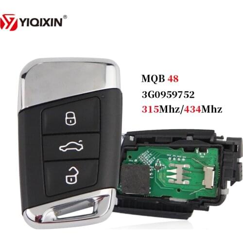 YIQIXIN 3 Buttons Remote Car Key For Volkswagen VW Passat Magotan B8 Skoda A7 Variant 2014-2020 315/433MHZ MQB48 Chip Keyless Go