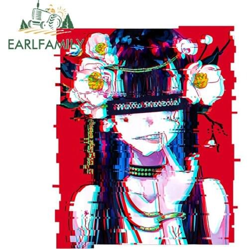 EARLFAMILY 13cm x 10.8cm for Waifu Vaporwave Japanese Aesthetic Car Sticker Creativite Decal Waterproof Sunscreen Decoration