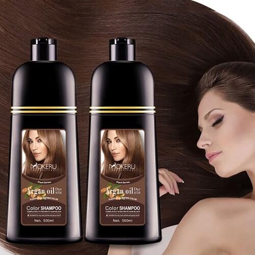 Essence Black Hair Dye Shampoo Covering Hair Permanent Hair Color Dye Shampoo Natural Argan Oil Essence Instant