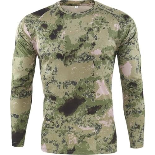 Spring Summer Breathable Quick Dry Tops Army Training Tactical Military T Shirt Outdoor Hiking Sport Camouflage T Shirt Man