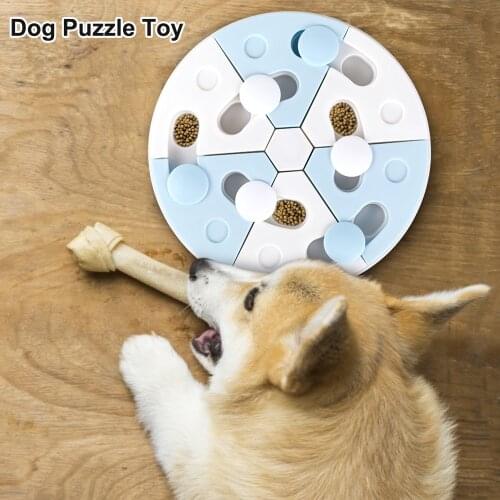 Dog Puzzle Toy Round Slow Feeder Pets IQ Training Interactive Puppy Dogs Toys Mental Enrichment Game Food Dispenser