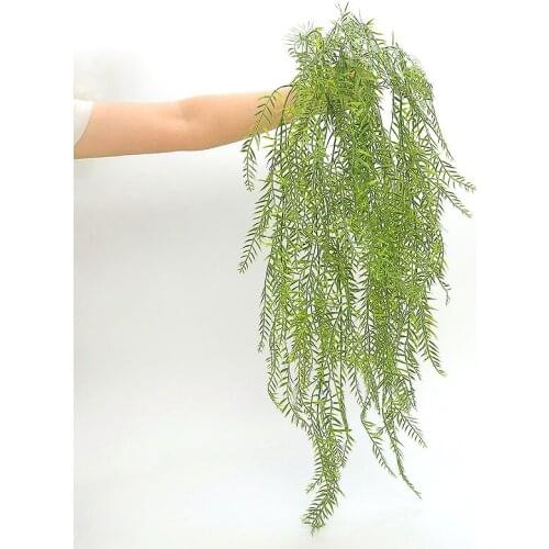 90cm Artificial Plant Wall Hanging Ceiling Decoration Green Plastic Willow Rattan Vine 8 fork Wicker